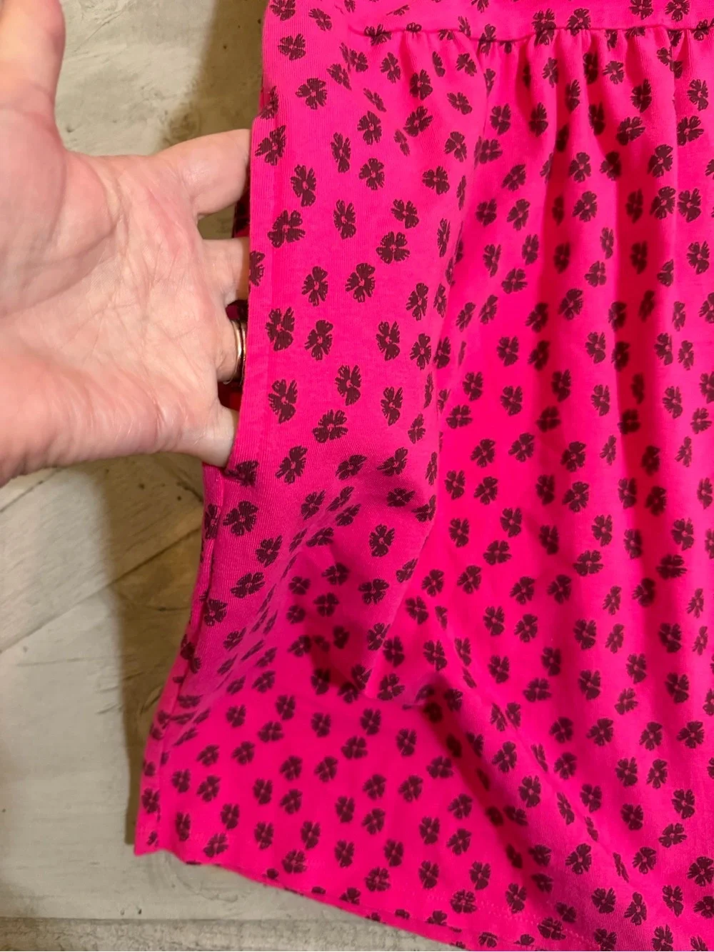 Vineyard Vines Deep Pink Floral Short Sleeve Girls' Dress Size Small 7-8 GUC